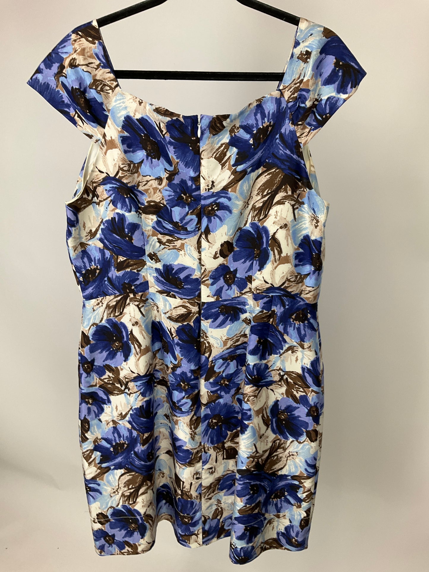 BANANA REPUBLIC BLUE/WHITE/BROWN DRESS SZ 14