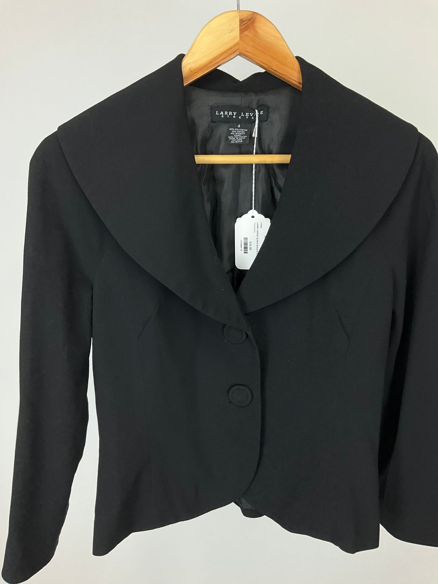 LARRY LEVINE BLACK BLAZER SZ 4