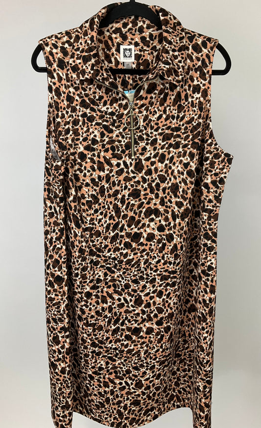 ANNE KLEIN BROWN SPOTTED DRESS SZ 20W