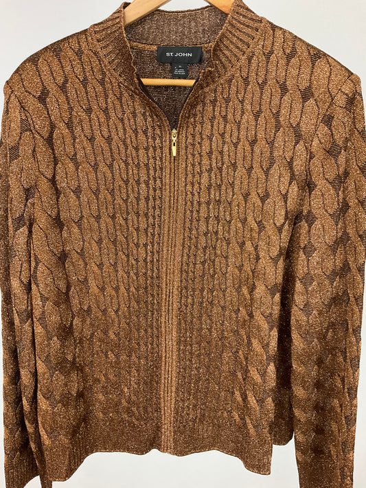 ST JOHN COPPER CARDIGAN SET SZ XL