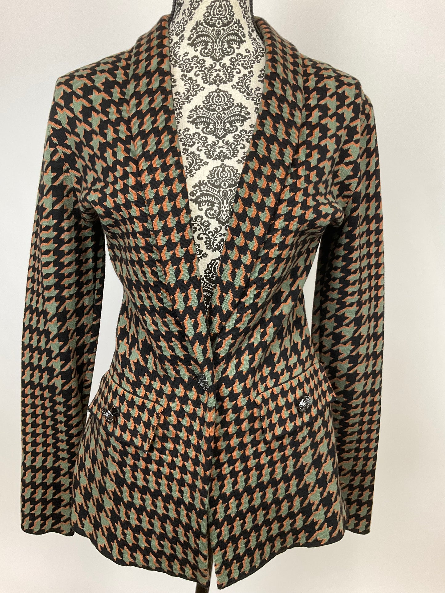 BELLDINI BLACK/GREEN/ORANGE BLAZER SZ S