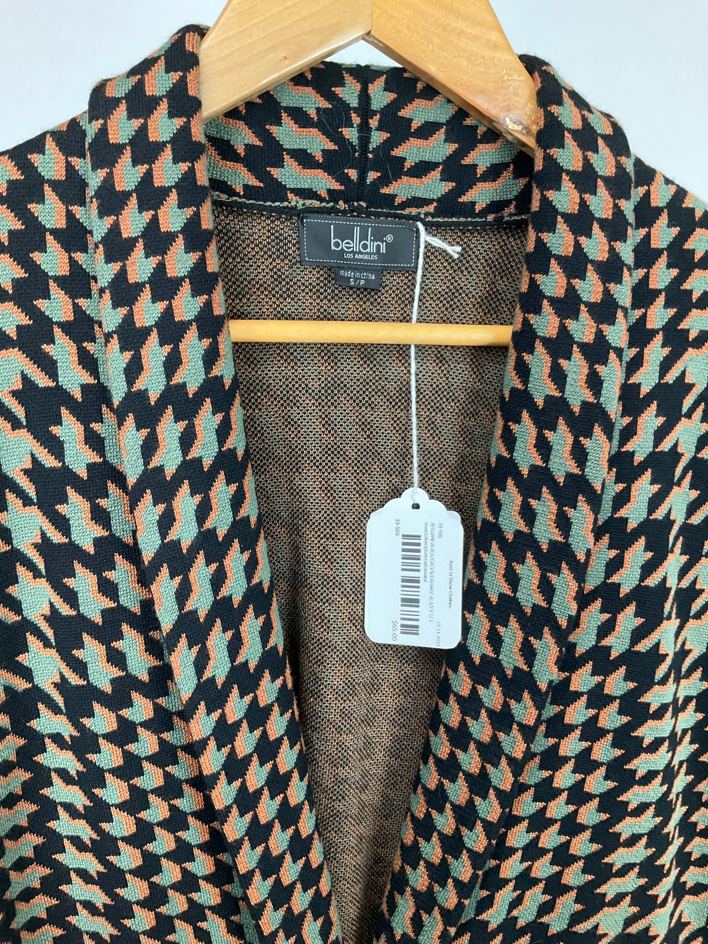 BELLDINI BLACK/GREEN/ORANGE BLAZER SZ S