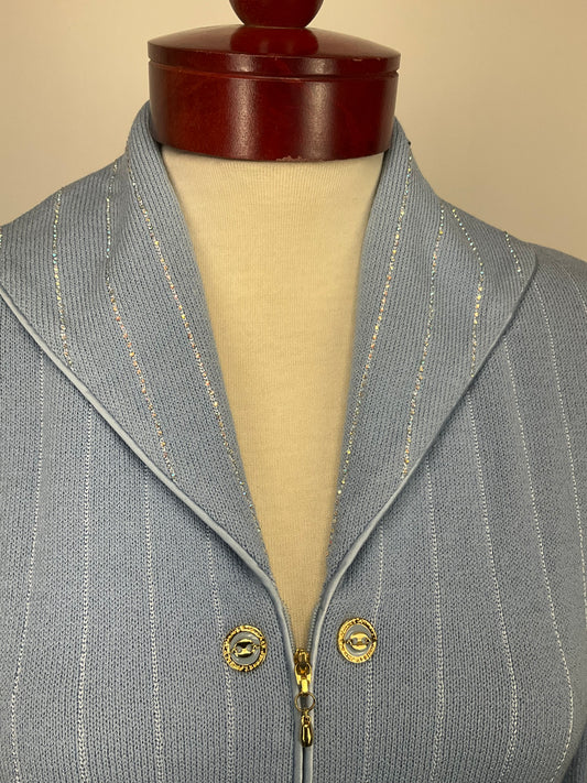 ST JOHN COLLECTION BLUE SKIRT SUIT SZ 4/6