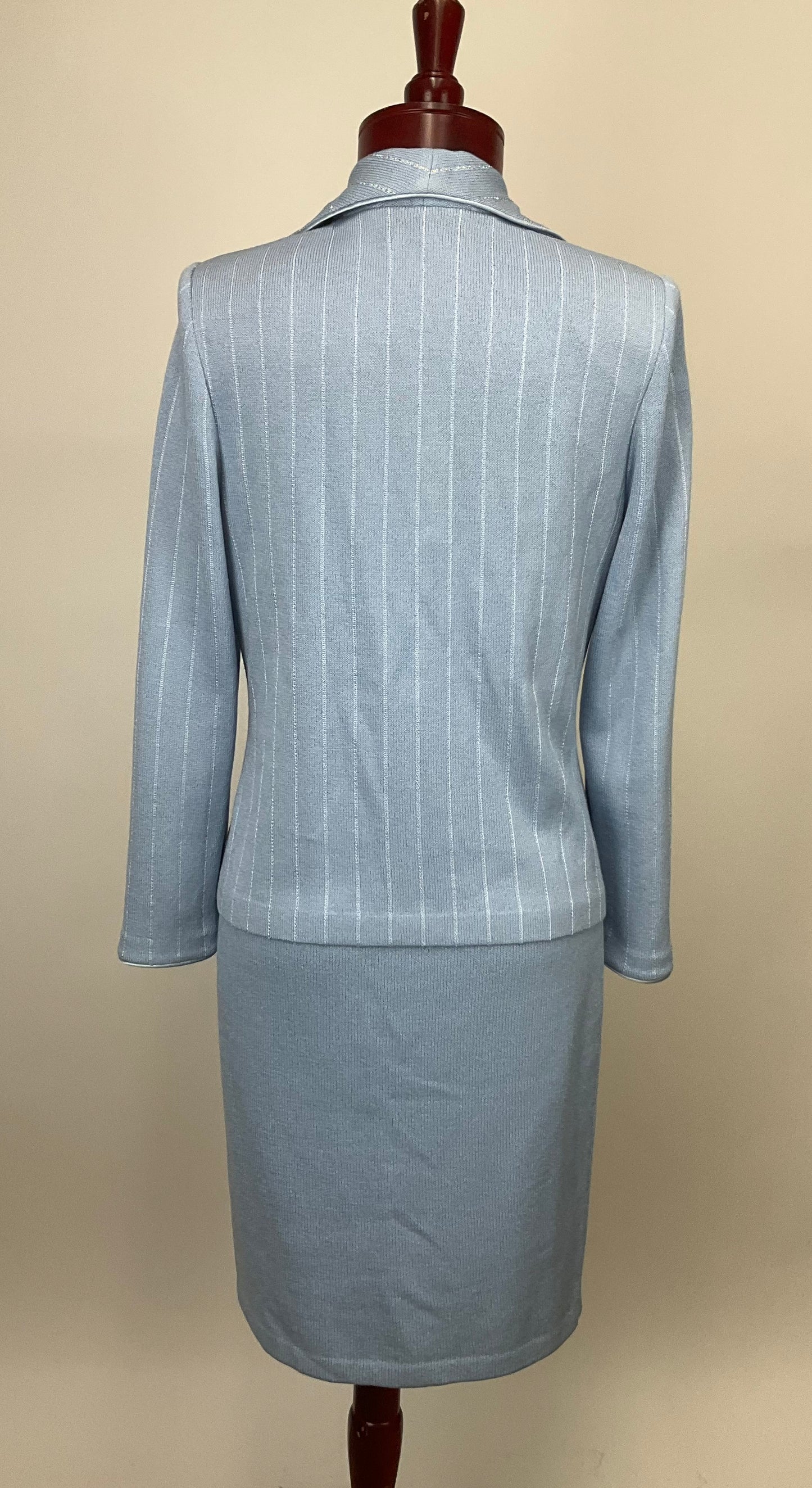 ST JOHN COLLECTION BLUE SKIRT SUIT SZ 4/6