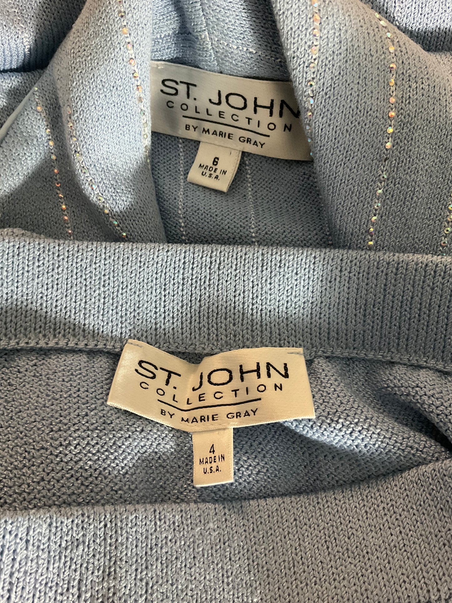 ST JOHN COLLECTION BLUE SKIRT SUIT SZ 4/6