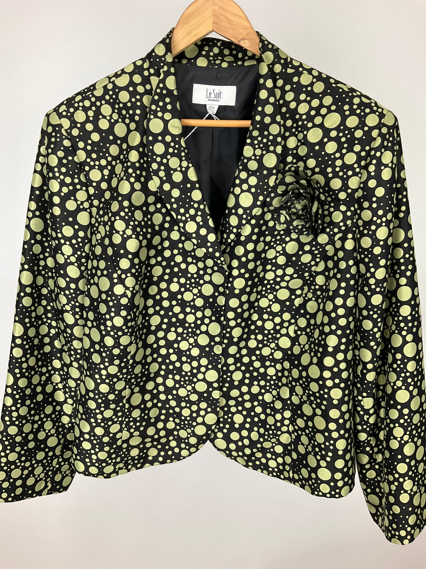 LE SUIT WOMAN GREEN/BLACK BLAZER 22W