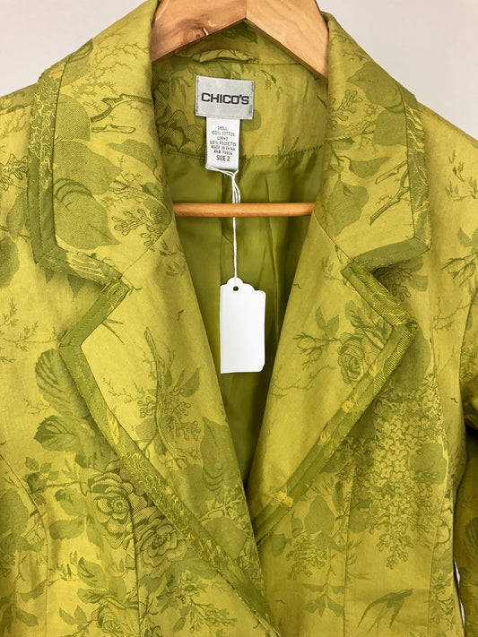 CHICO'S GREEN BLAZER SZ 12