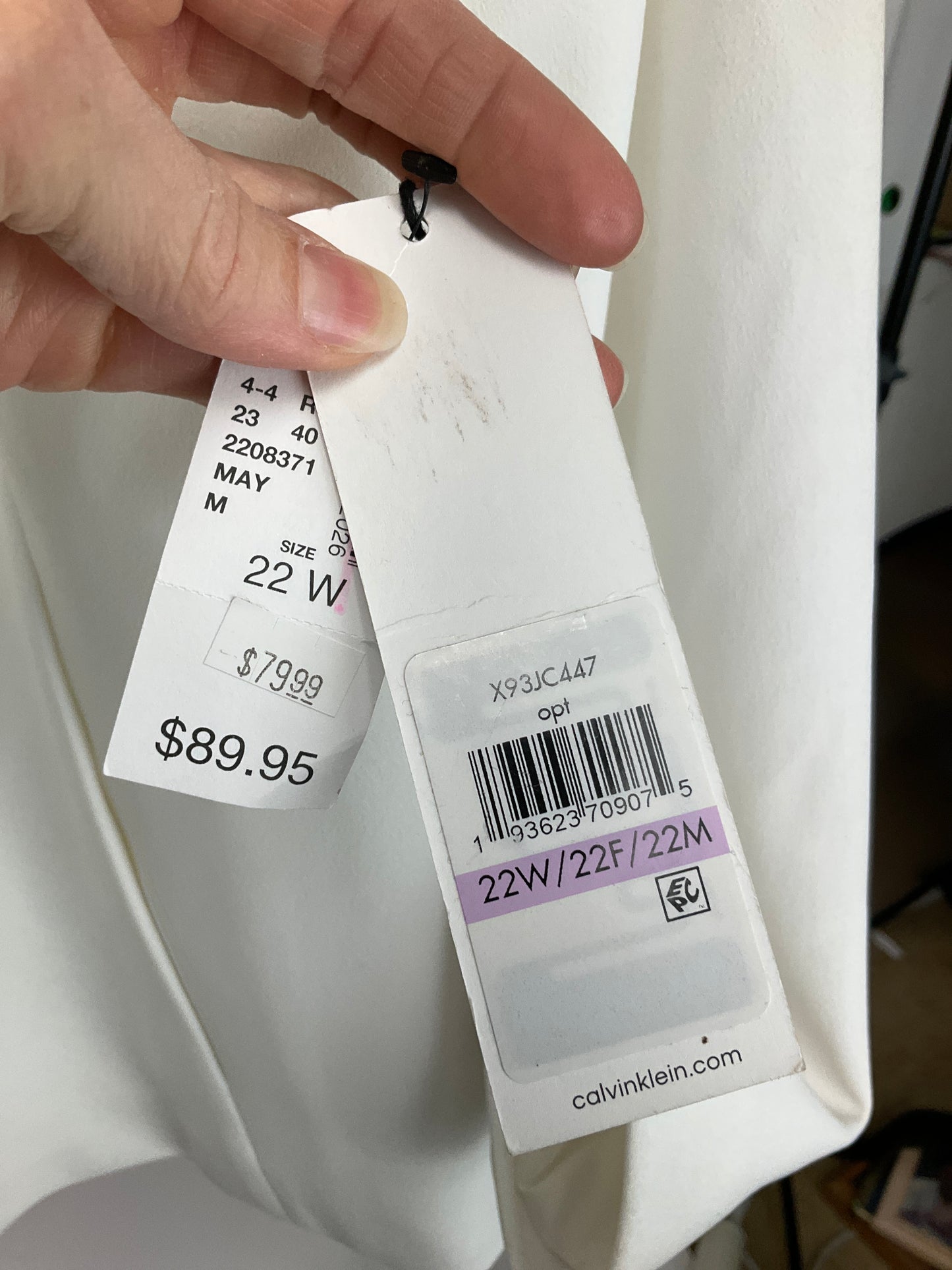 CALVIN KLEIN WHITE BLAZER SZ 22W