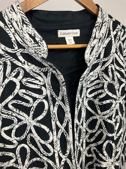 COLDWATER CREEK BLK/WHITE BLAZER SZ 2X