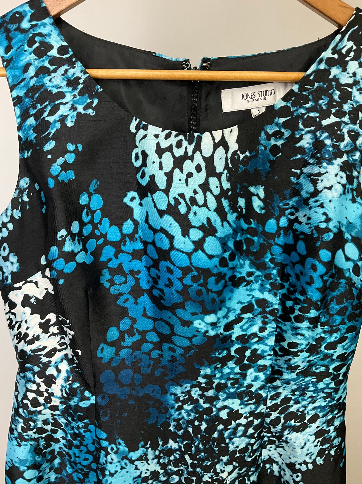 JONES STUDIO BLUE/BLACK DRESS SZ 8