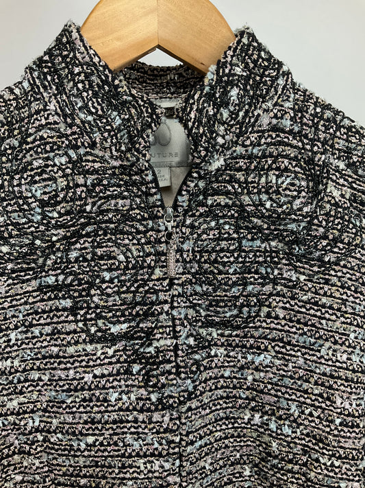 ST JOHN COUTURE SILVER BLAZER SZ 2