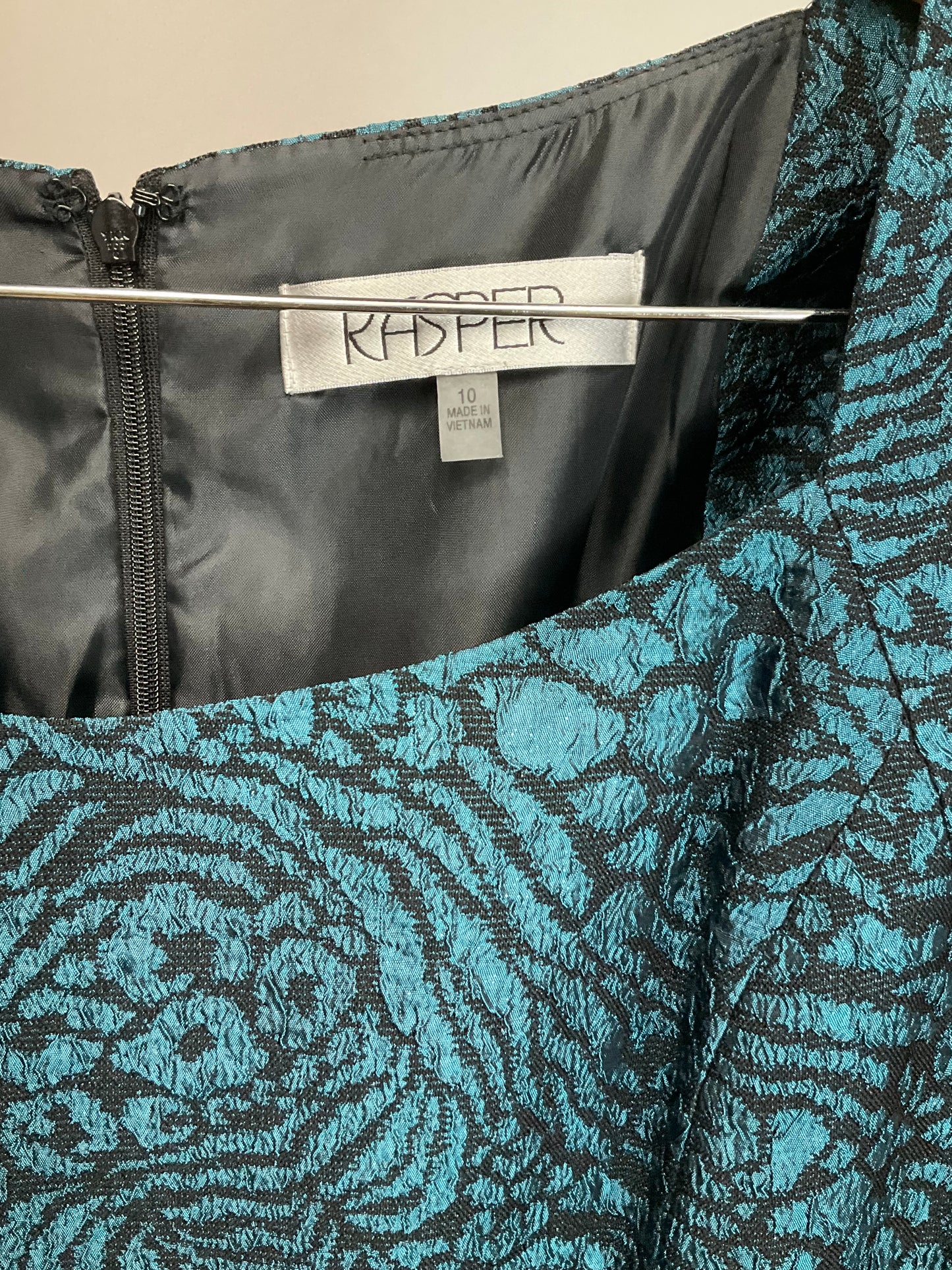 KASPER TEAL/BLACK DRESS SUIT SZ 10/14