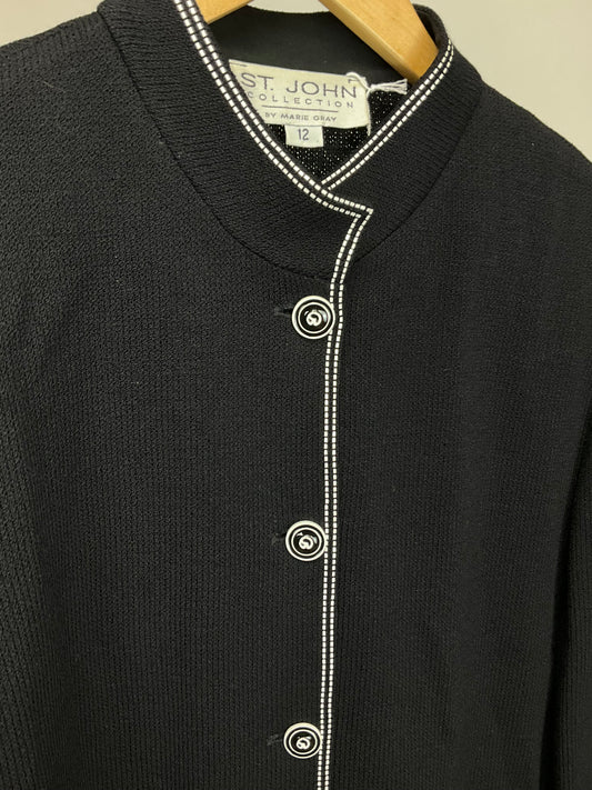 ST JOHN COLLECTION BLACK BLAZER SZ 12