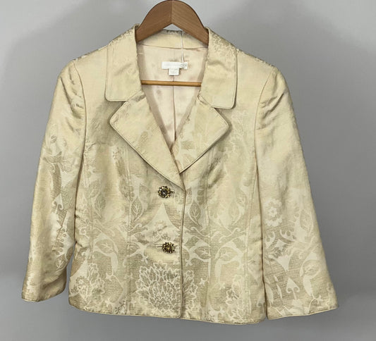 ANN TAYLOR GOLD SKIRT SUIT SZ 8