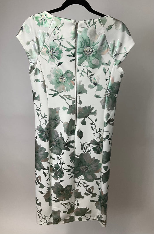 WES LEE ROSE WHITE GREEN DRESS SZ 4