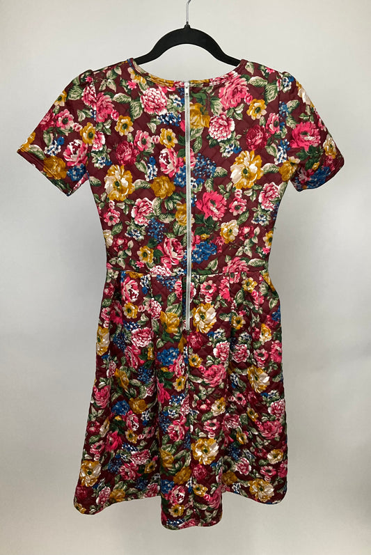 LULAROE BURGUNDY FLORAL DRESS SZ XS