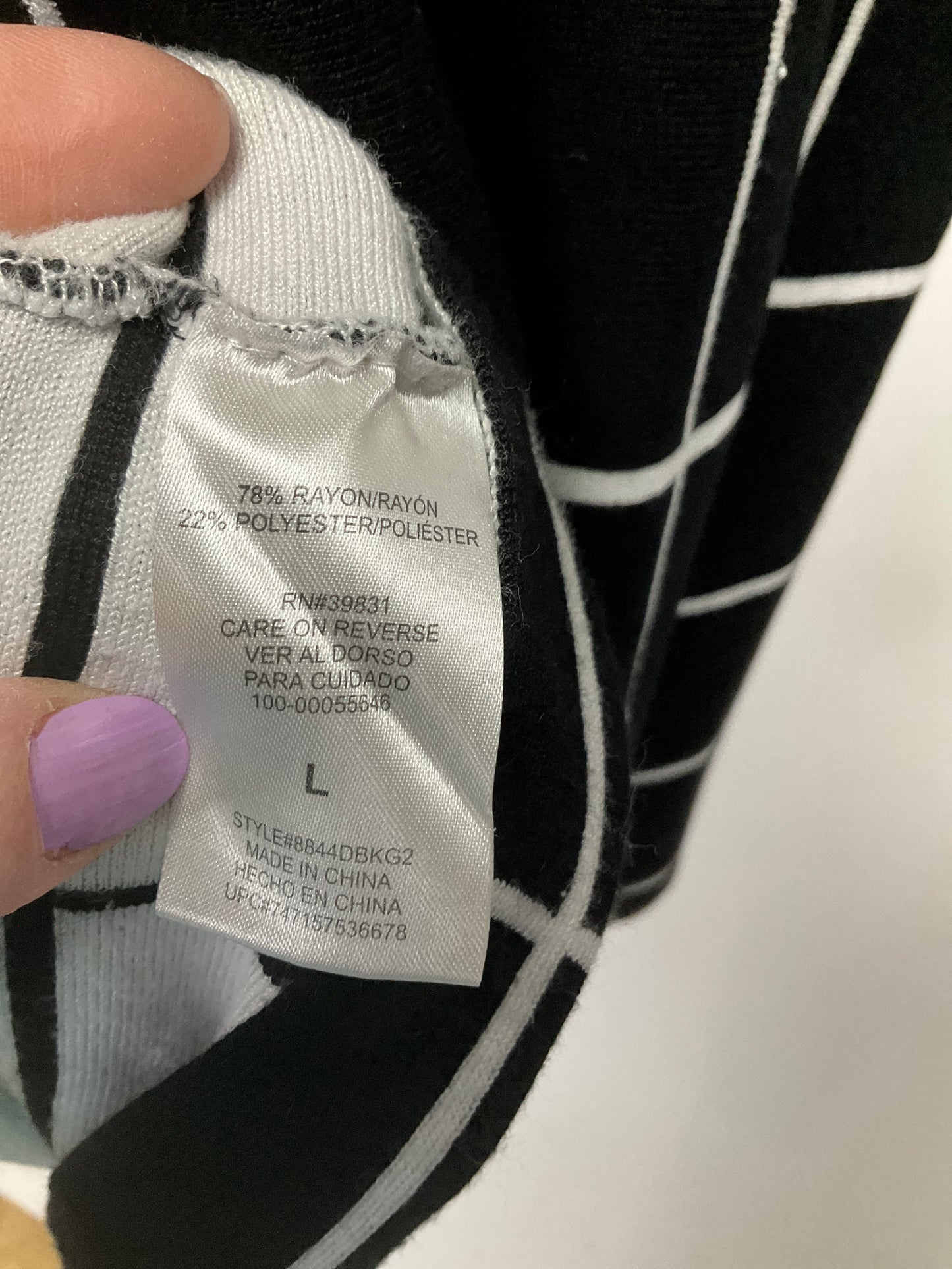 MY MICHELLE BLACK/WHITE DRESS SZ L