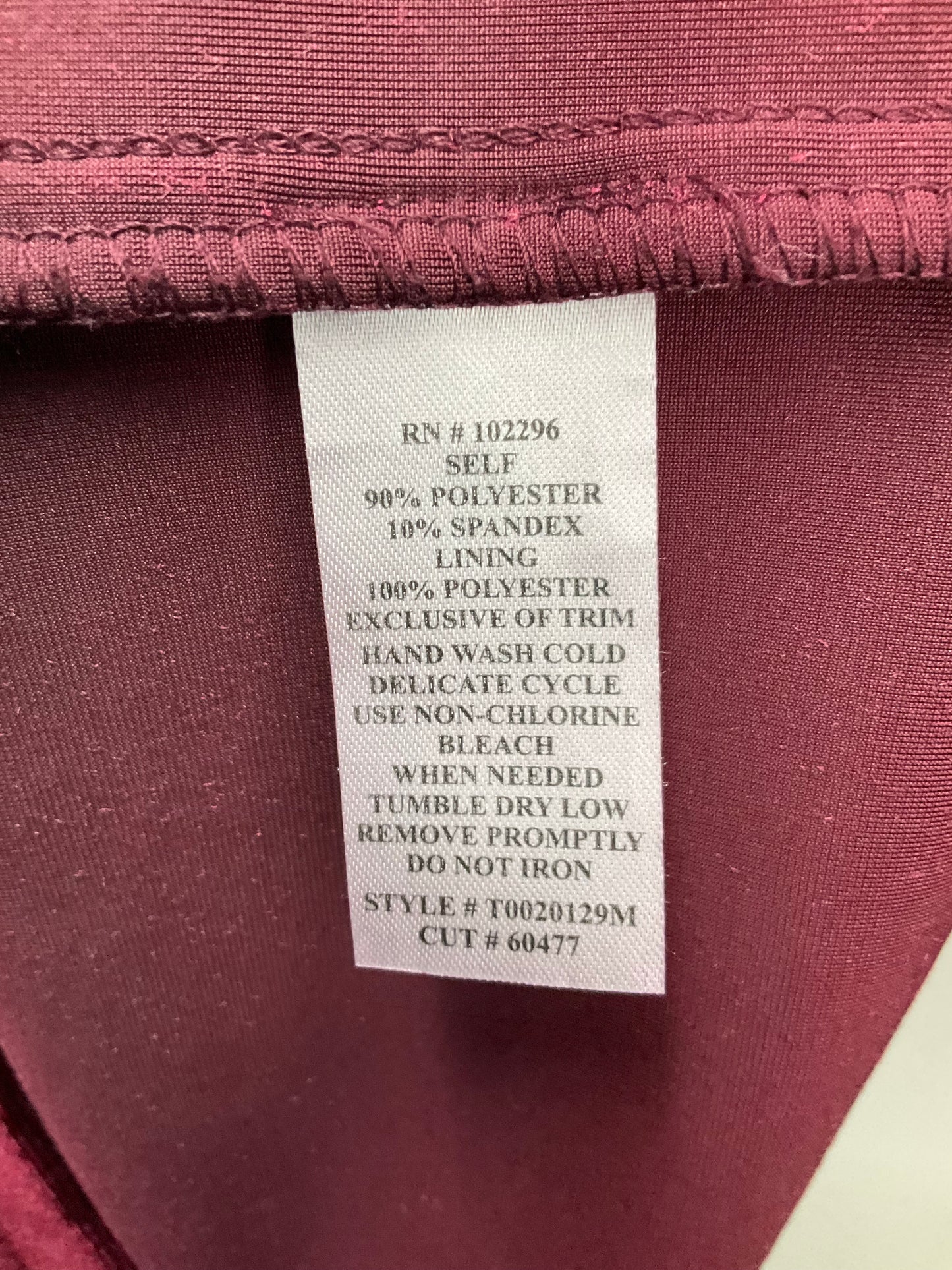 CONNECTED APPAREL WINE DRESS SZ 8