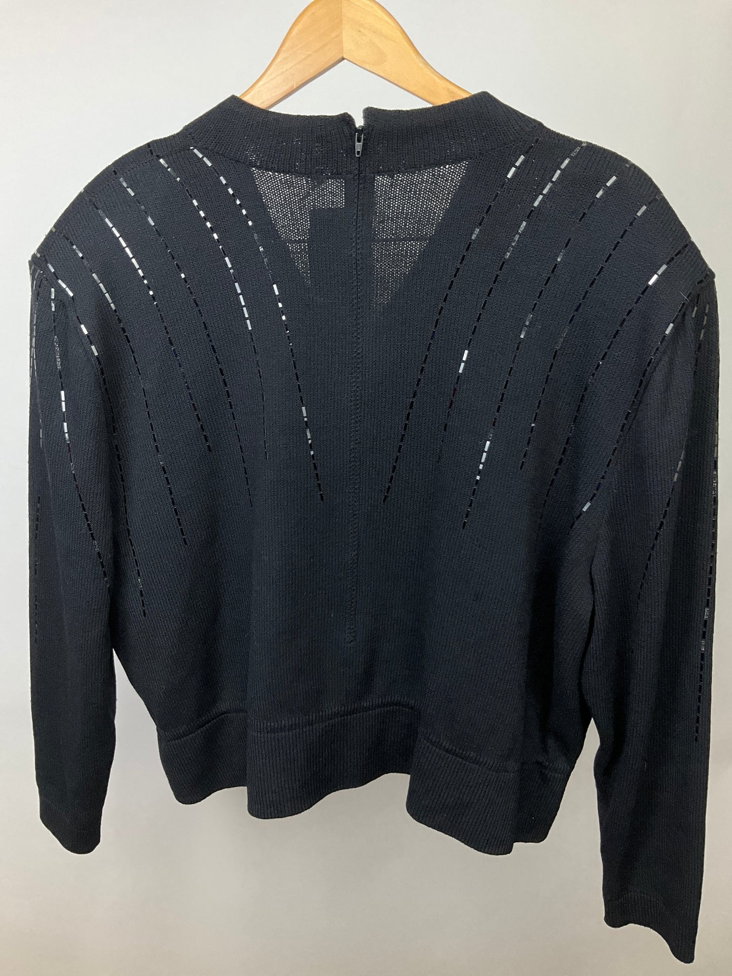 KAMA BY ST JOHN BLACK KNIT SWEATER SZ 20