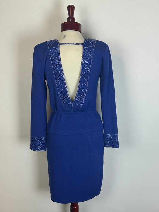 ST JOHN EVENING PURPLE SKIRT SUIT SZ 10