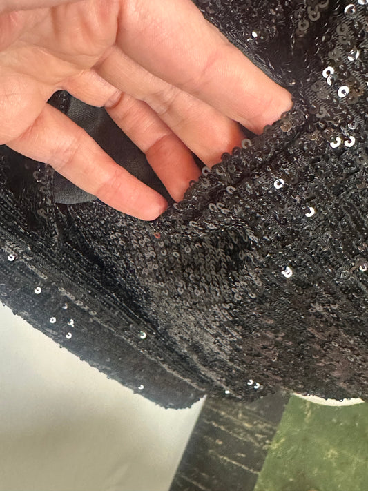 ALEXIA ADMOR BLACK SEQUIN BLAZER SZ 10