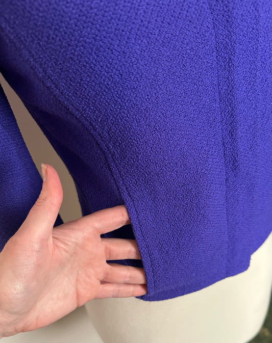 ST JOHN COLLECTION PURPLE KNIT JACKET SZ 4