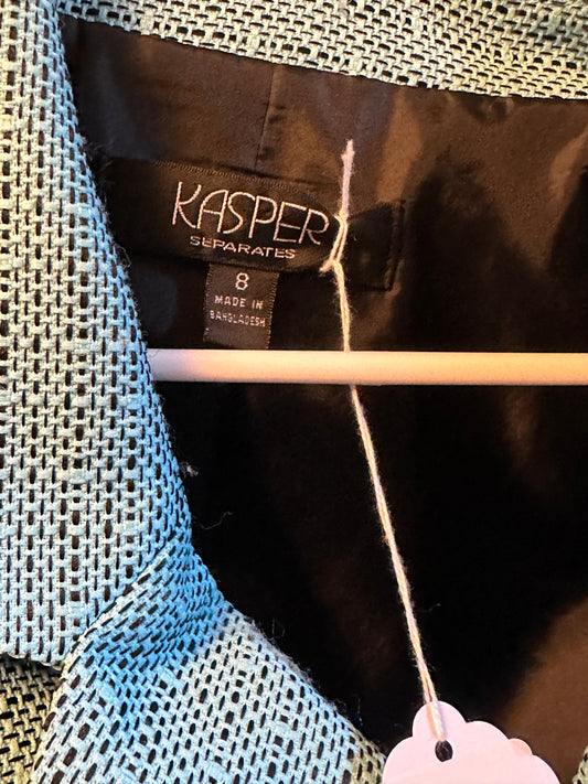 KASPER TURQUOISE/BLACK BLAZER SZ 8