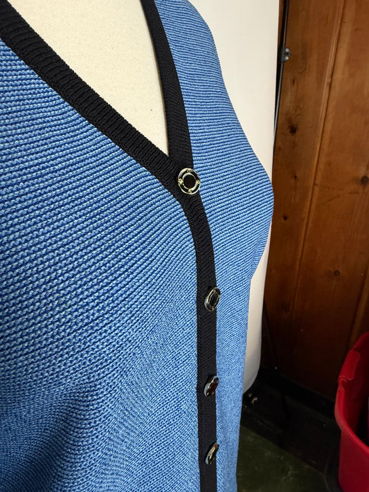 ST JOHN COLLECTION BLUE CARDIGAN SZ 2