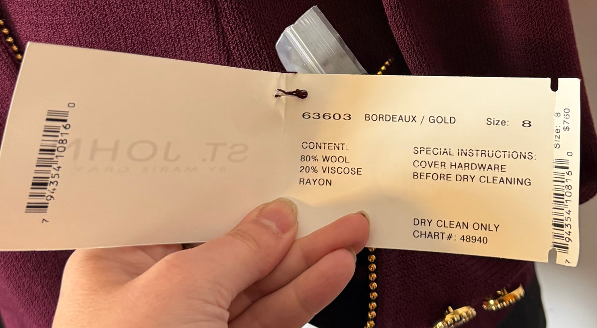 ST JOHN COLLECTION BORDEAUX WITH GOLD ACCENTS BLAZER