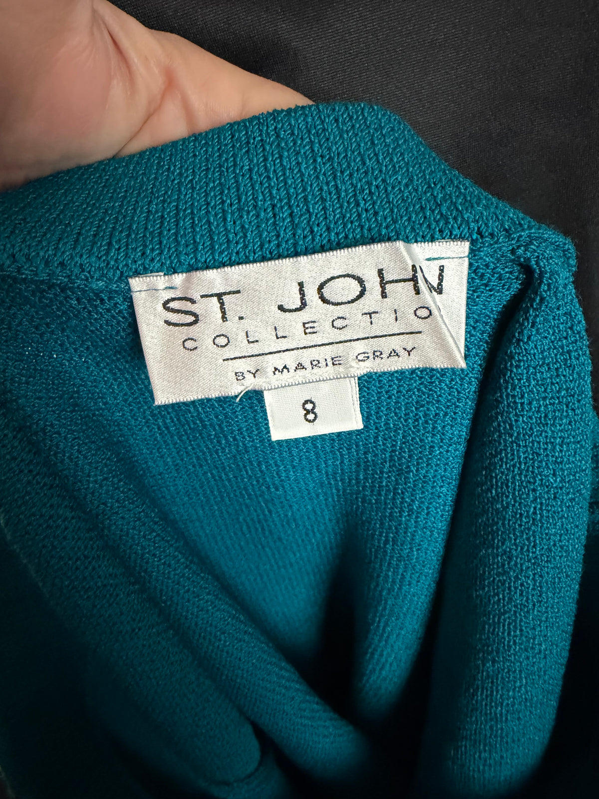 ST JOHN TEAL SKIRT SUIT