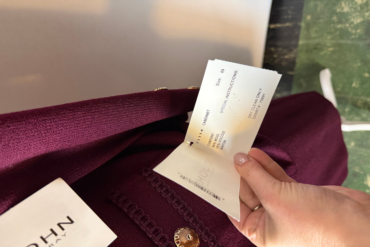 ST JOHN COLLECTION CABERNET SKIRT SUIT