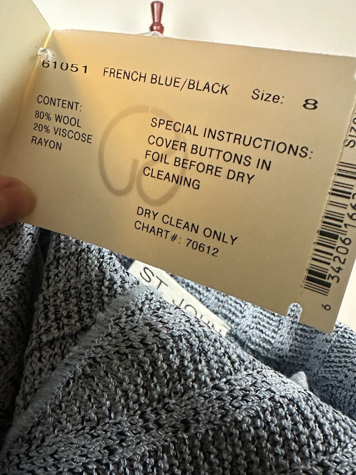 ST JOHN COLLECTION FRENCH BLUE SKIRT SUIT