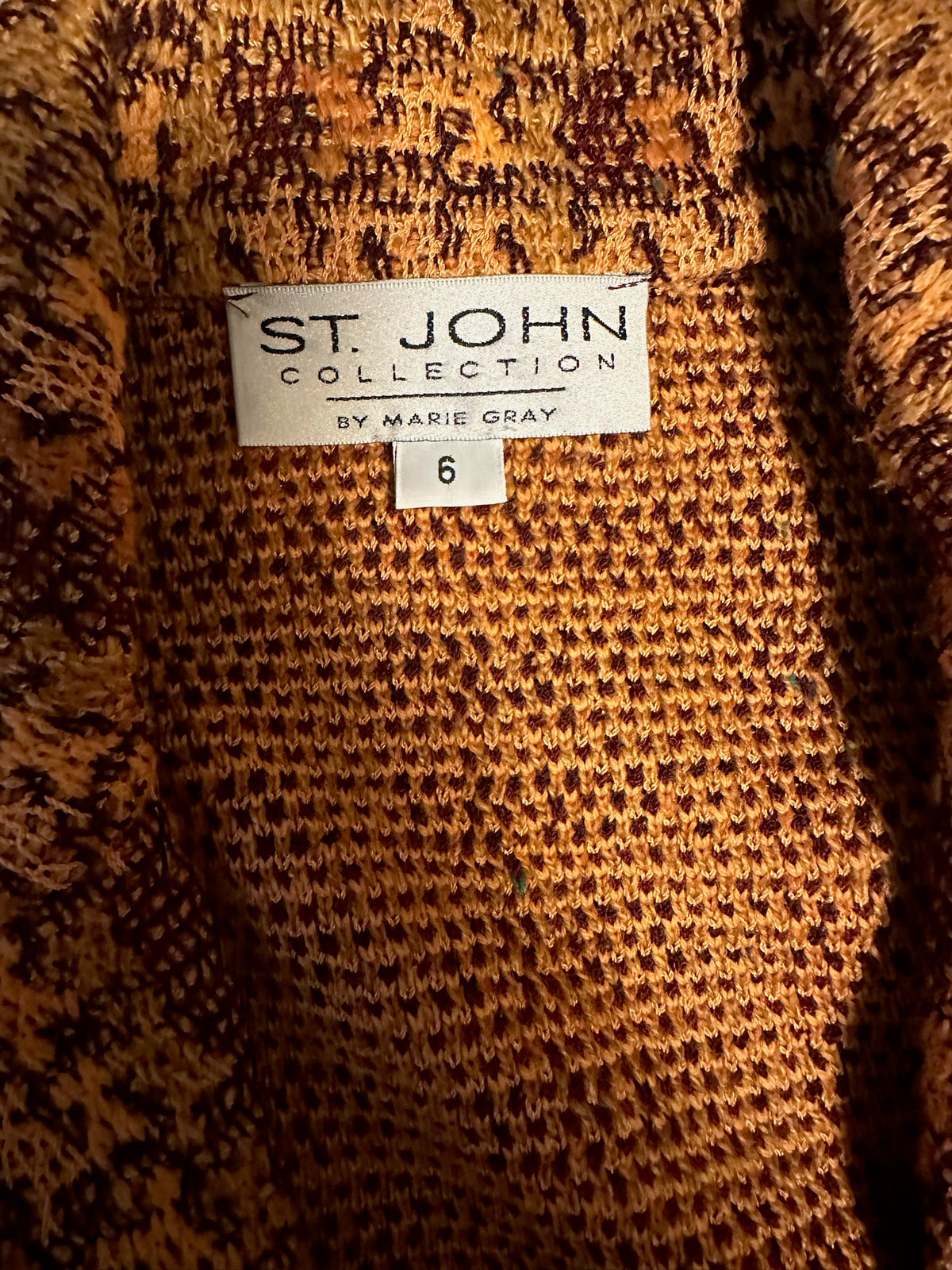 ST JOHN SPICE BROWN TWEED SKIRT SUIT