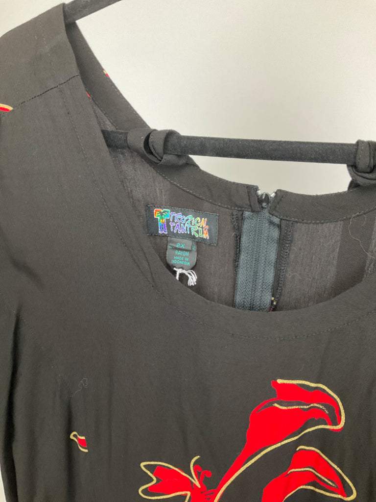 TROPICAL TANTRUM BLACK AND RED DRESS SZ 2X