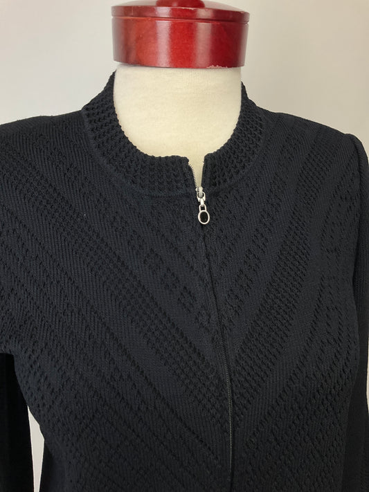 ST JOHN COLLECTION BLACK CARDIGAN SZ 4