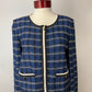 ST JOHN COLLECTION BLUE/WHITE BLAZER SZ 6