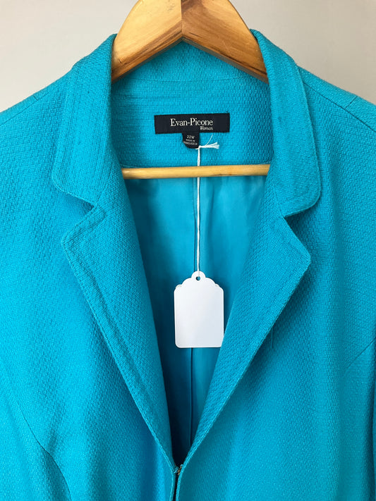 EVAN-PICONE TURQUOISE BLAZER SZ 22W