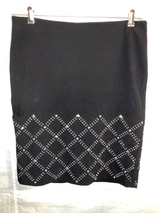 WHBM BLACK BEADED SKIRT SZ 8