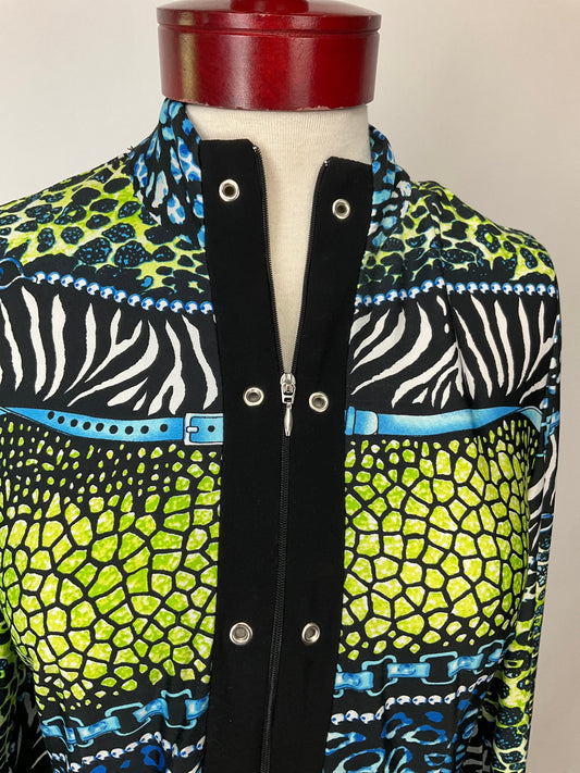 JOSEPH RIBKOFF BLUE/GREEN JACKET SZ 10