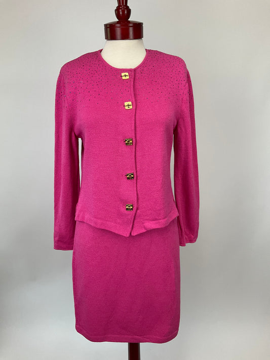 ST JOHN COLLECTION PINK SKIRT SUIT SZ 10