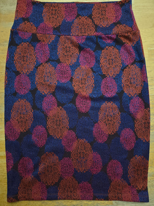 LULAROE BLUE, PINK, ORANGE SKIRT SZ S