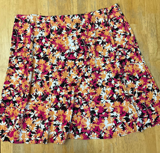 NOTATIONS PINK FLORAL SKIRT SZ 3X
