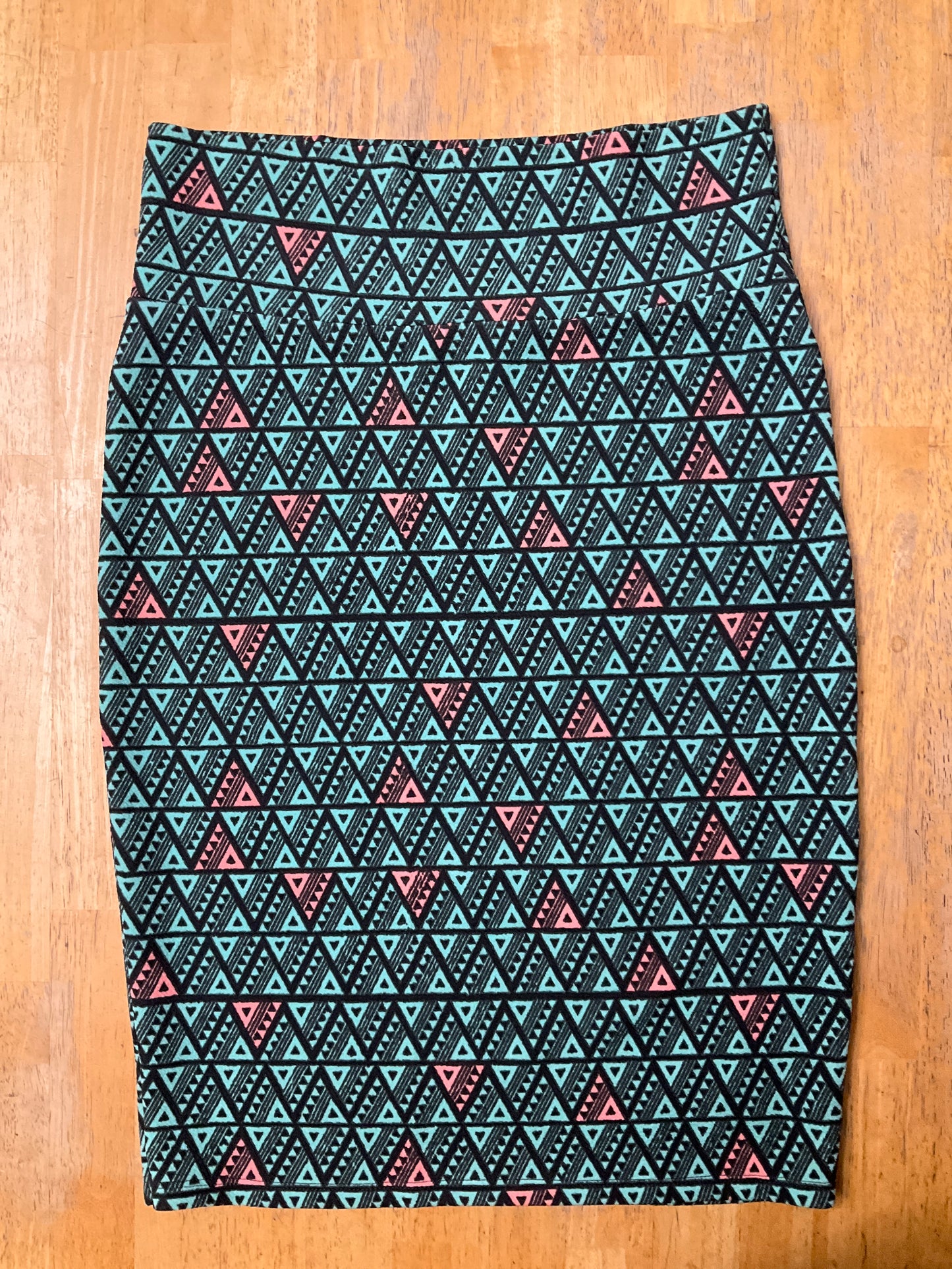LULAROE TEAL/PEACH SKIRT SZ M/L