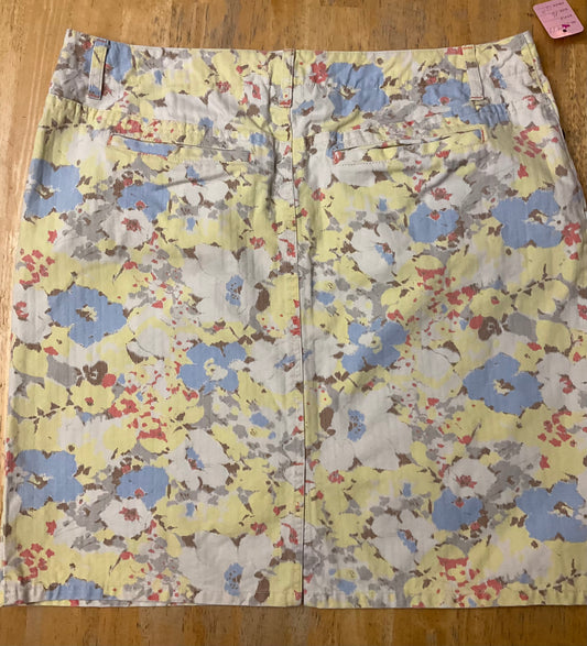 LIZ CLAIBORNE YELLOW FLORAL SKIRT SZ 16
