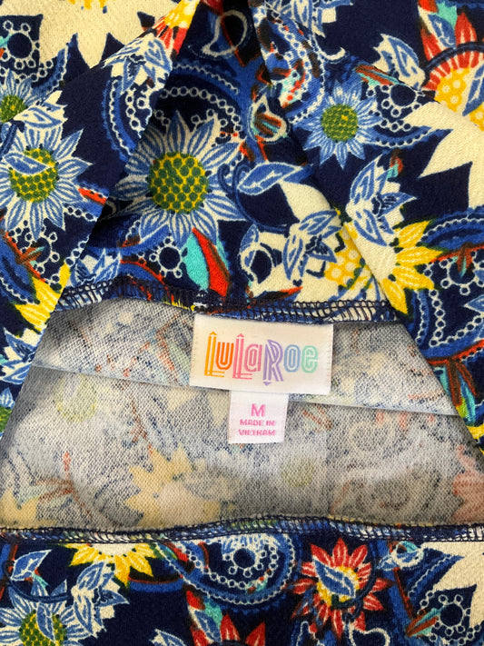 LULAROE BLUE/ORANGE SKIRT SZ M