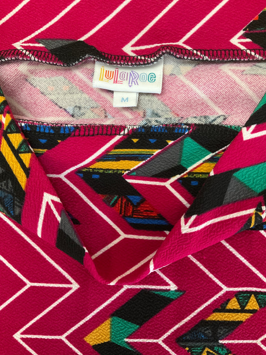 LULAROE PINK PATTERN SKIRT SZ M