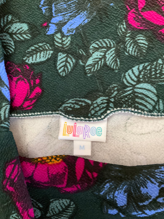 LULAROE GREEN, PINK SKIRT SZ M