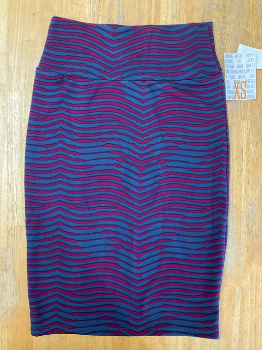 LULAROE BLUE/PINK SKIRT SZ XS