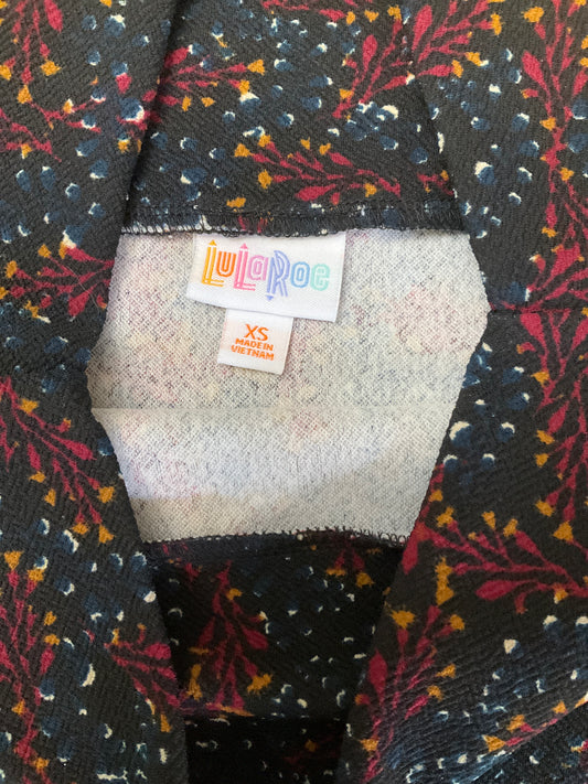 LULAROE BLUE/BURGUNDY/TAN SKIRT SZ XS