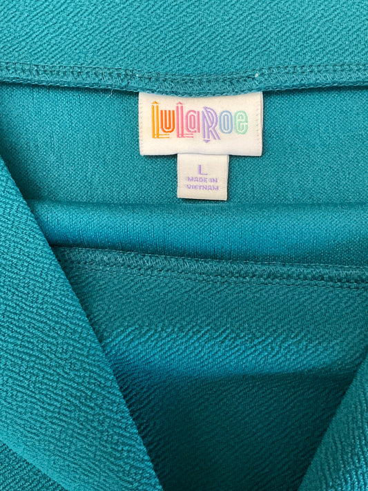LULAROE GREEN/BLUE SKIRT SZ L